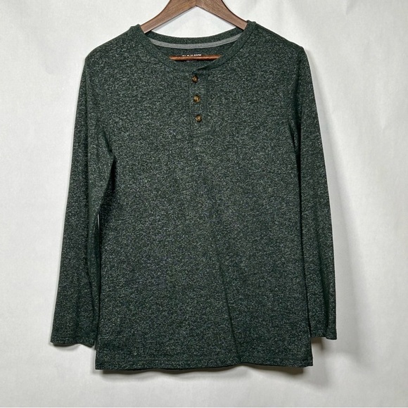 2 for$15 Old Navy Long Sleeve Hunter Green Henley - Picture 1 of 7